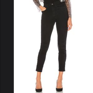 High-Waisted Crop Black Jeans